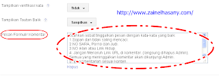 Cara Membuat Pesan di Atas Kotak Komentar Blog